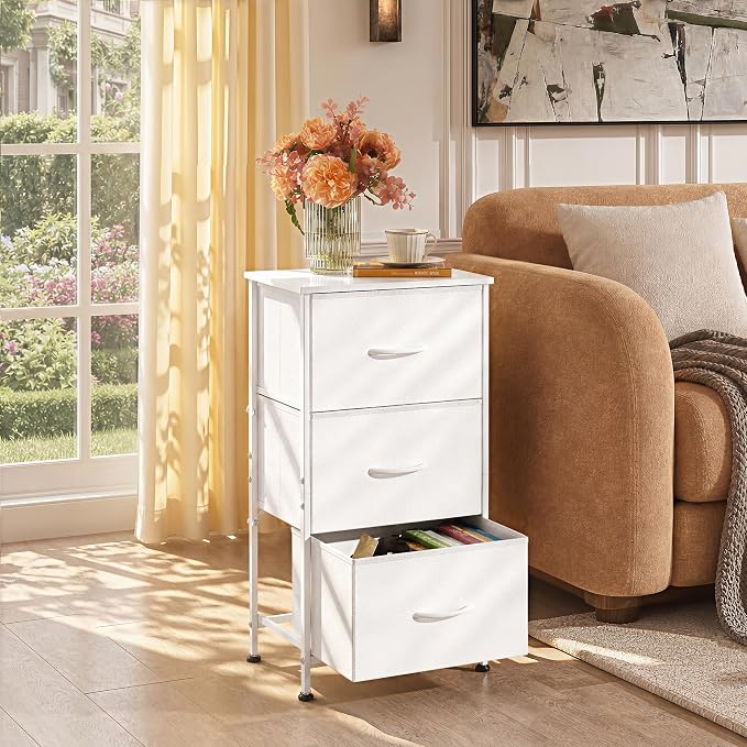 WLIVE Small Dresser Nightstand for Bedroom, 3 Drawers, Compact nightstand - Image 3