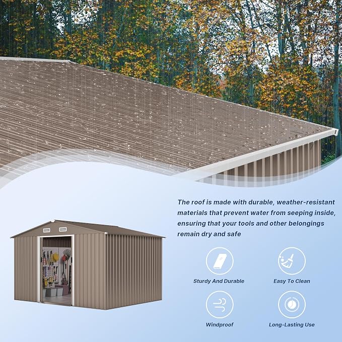 Kullavik 10FT x 8FT Outdoor Storage Shed - Image 2