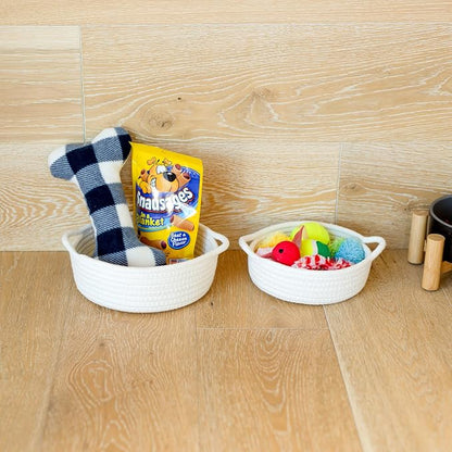 5-Piece Round Woven Cotton Rope Storage Baskets - Image 9