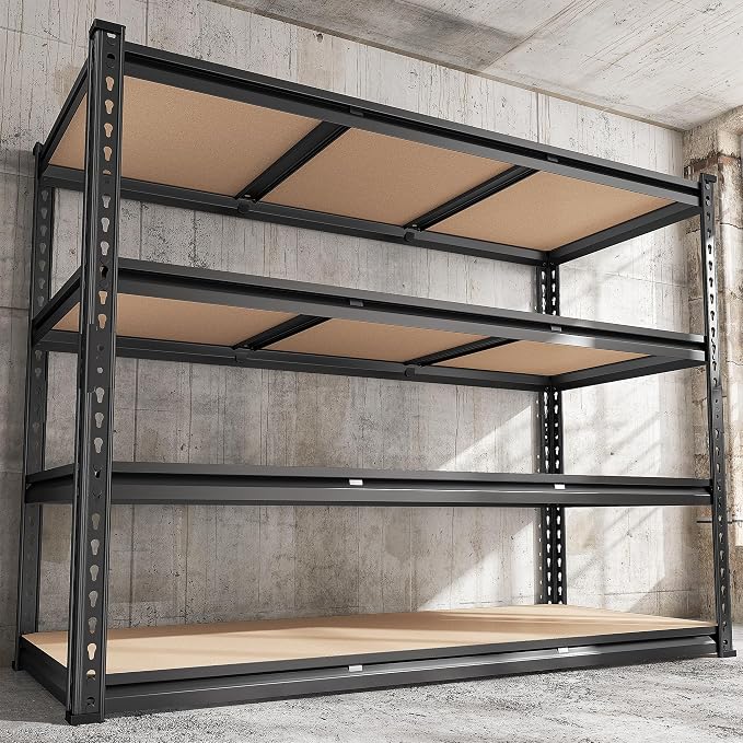 REIBII 48.2" W Garage Shelving, Storage Shelves Load 2600LBS, 4-Tier Adjustable by REIBII