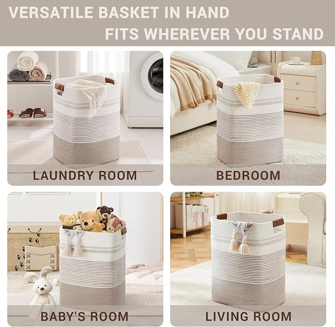 85L Tall Laundry Hamper with Handles - Image 4