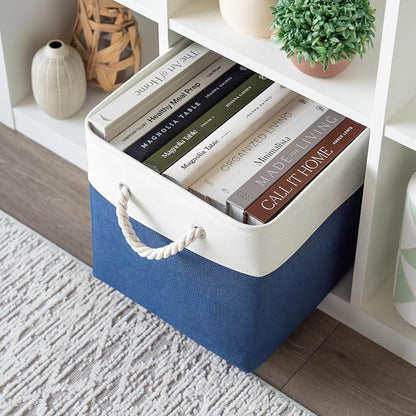 OrganiHaus 12x12 Cube Storage Bins 4 Pack, Foldable Cube Storage Organizer w/ - Image 4