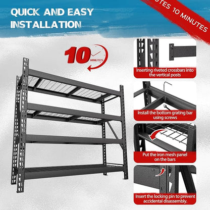BlueWish 8000LBS 78 "W x 24 "D x 72 "H Garage Shelving Heavy Duty Storage - Image 5