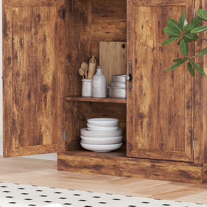 71.4" Tall Bookshelf with Cabinet, 5-Tier Floor Standing Bookcase with Doors & - Image 6
