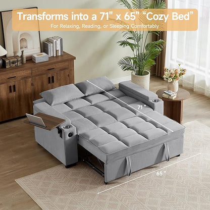 hansones ​66" Multi-Functional Pull-Out Sofa Bed - Image 3