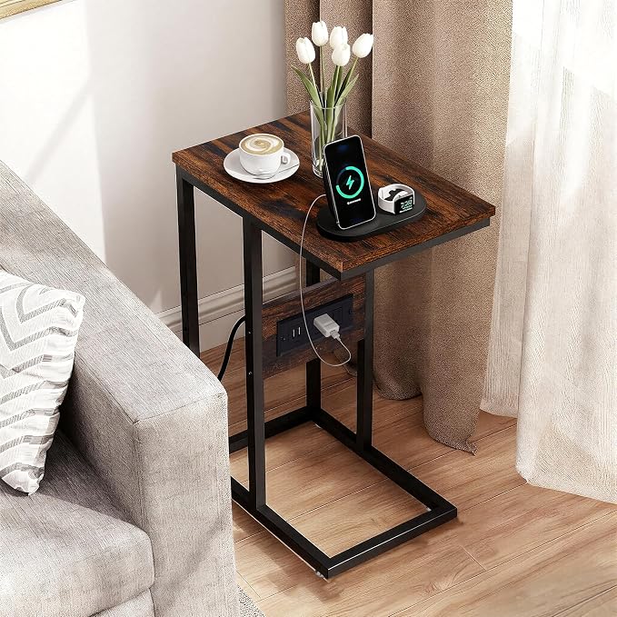 VECELO C Shaped End Side Table - Image 6
