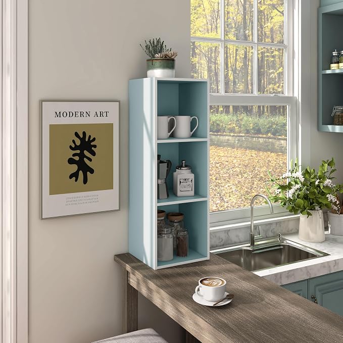 Homes: Inside + Out Apexa 3-Cube Storage Organizer Shelves, Stackable Wood - Image 12