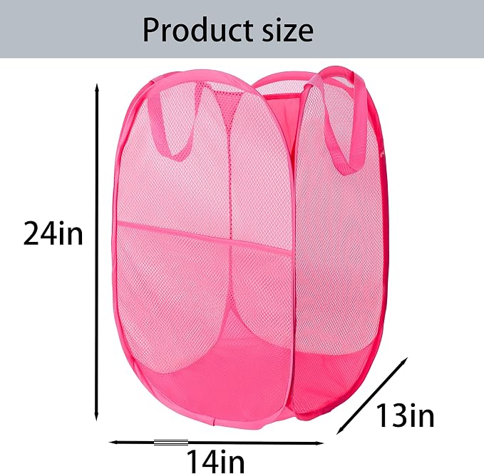 Foldable Mesh Popup Laundry Hamper, Laundry Basket Easy to Open and Fold - Image 4
