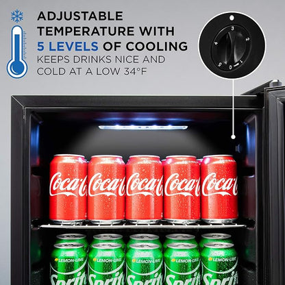 Ivation 126 Can Beverage Refrigerator | Freestanding Ultra Cool Mini Drink - Image 2