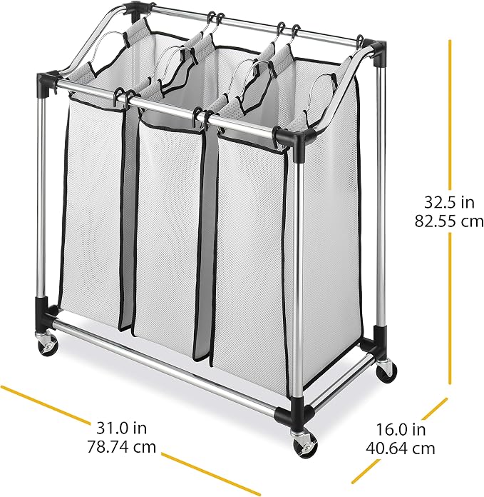Whitmor Chrome Laundry Sorter - Image 4