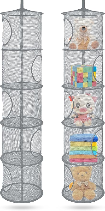 2Pcs Hanging Mesh Space Saver Bags Organizer, Foldable Storage Organizer 5 - Image 6