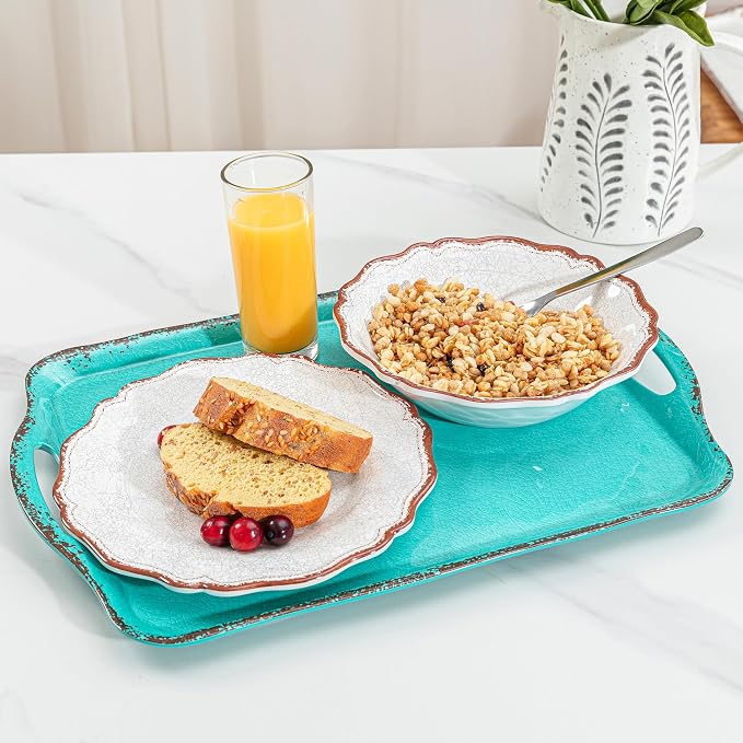 LEHAHA Large Farmhouse Melamine Serving Platters, Serving Tray - Image 3