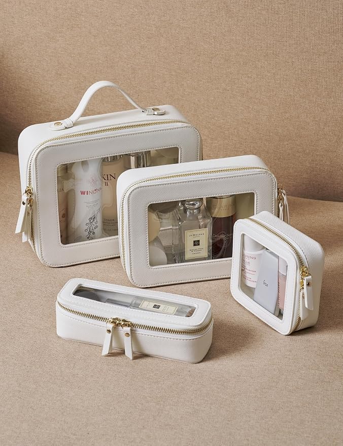 Popvibe Clear Makeup Bag Travel Cosmetic Case Transparent Toiletry Bag - Image 7