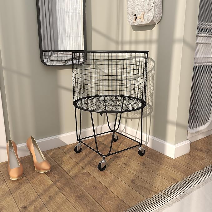 CosmoLiving by Cosmopolitan Metal Storage Cart Deep Set Rolling Mesh Laundry - Image 7