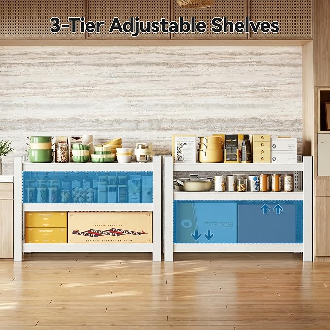 Wanfu Garage Shelving, Adjustable Heavy Duty 3 Tier Shelf - Image 6