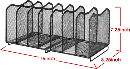 Simple Trending 2 Pack Mesh Desktop File Sorter Organizer, 7-Section Bookshelf - Image 7