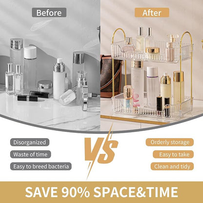 YCIA&DONE Bathroom Organizer Countertop, Makeup Storage, Skincare Cosmetic Tray - Image 2