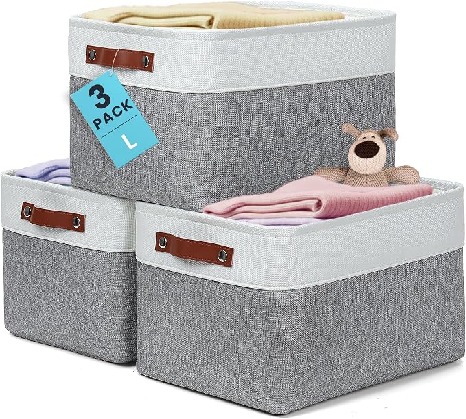 OrganiHaus Large Fabric Storage Baskets by OrganiHaus