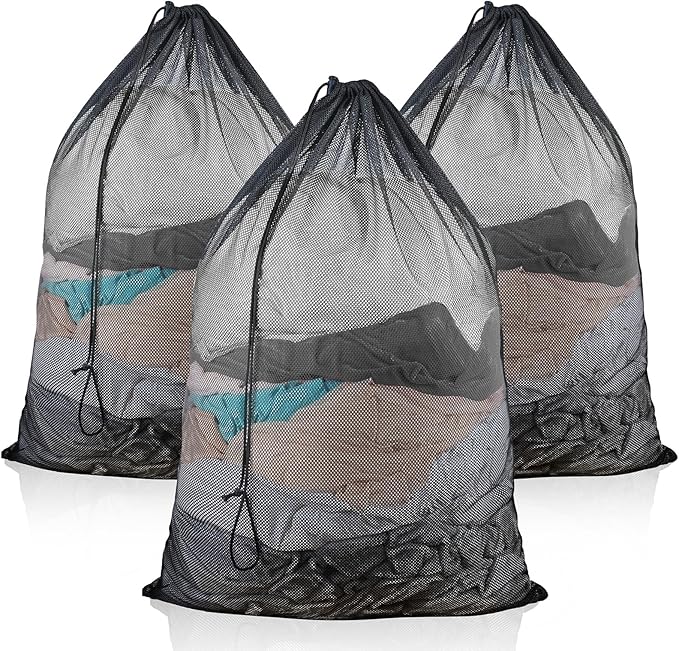 3 Pack Large Mesh Laundry Bag, 24 x 36 Inch Mesh Wash Bag by Unknown