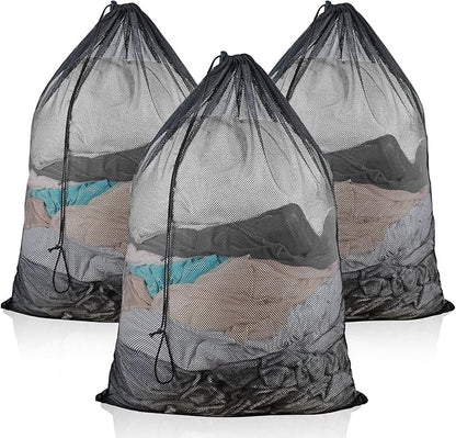3 Pack Large Mesh Laundry Bag, 24 x 36 Inch Mesh Wash Bag by Unknown