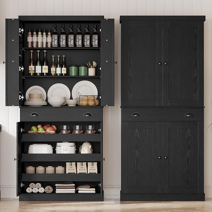 IRONCK Kitchen Pantry Cabinet 72" Height, Freestanding Cupboard - Image 2