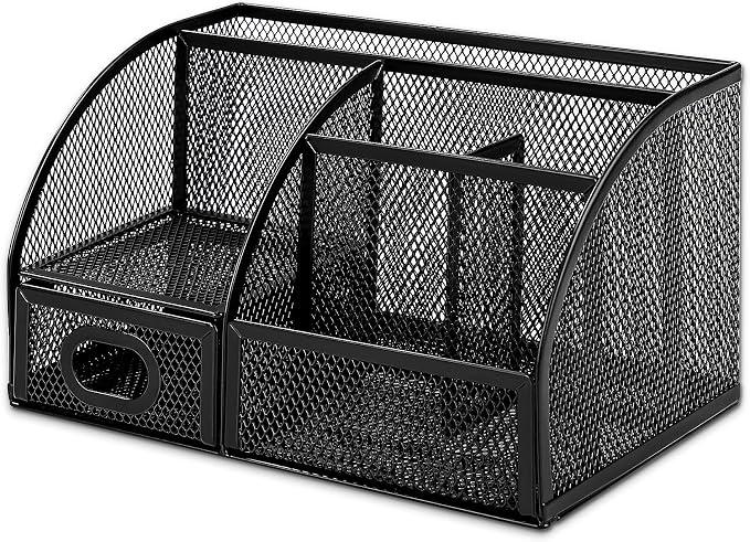 Amazon Basics Pen Holder and Desk Organizer, Office Caddy Storage, ‎9.1" x 5.9" - Image 2