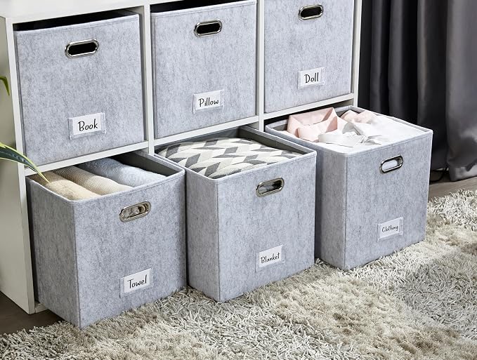 DECOMOMO Felt Storage Bins, 13 inch Cube Storage Bins - Image 8