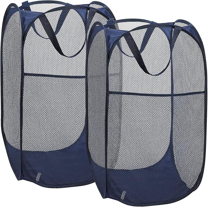 2 Laundry Baskets, pop-up Laundry Baskets, Foldable mesh Laundry Baskets (Each by Unknown