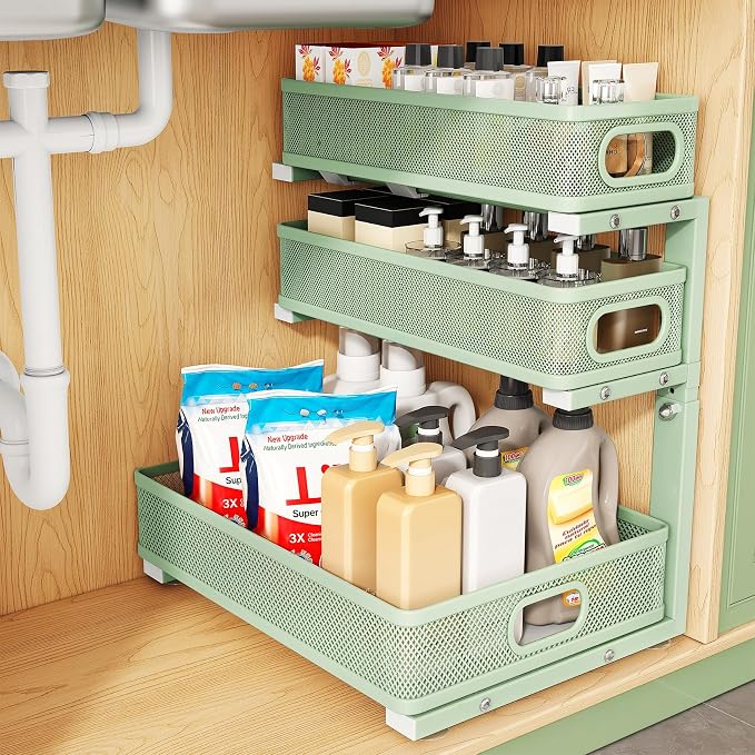 Kitstorack Under Sink Organizer, Slide out Storage Drawer Rack by Kitstorack