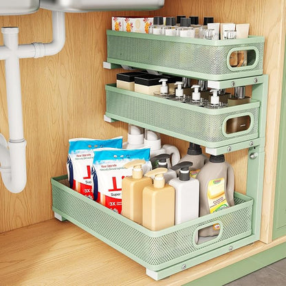 Kitstorack Under Sink Organizer, Slide out Storage Drawer Rack by Kitstorack