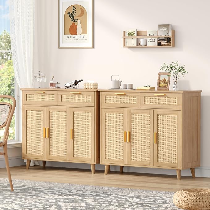 Akxomel Rattan Sideboard Buffet Cabinet - Image 5