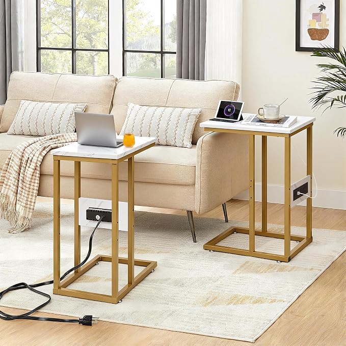 VECELO C Shaped End Side Table - Image 2