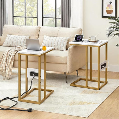 VECELO C Shaped End Side Table - Image 2