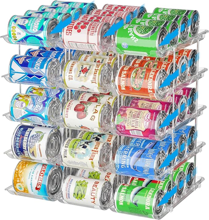 Stackable 5 Tiers Can Organizer Pantry, Canned Food Holder by BingoHive