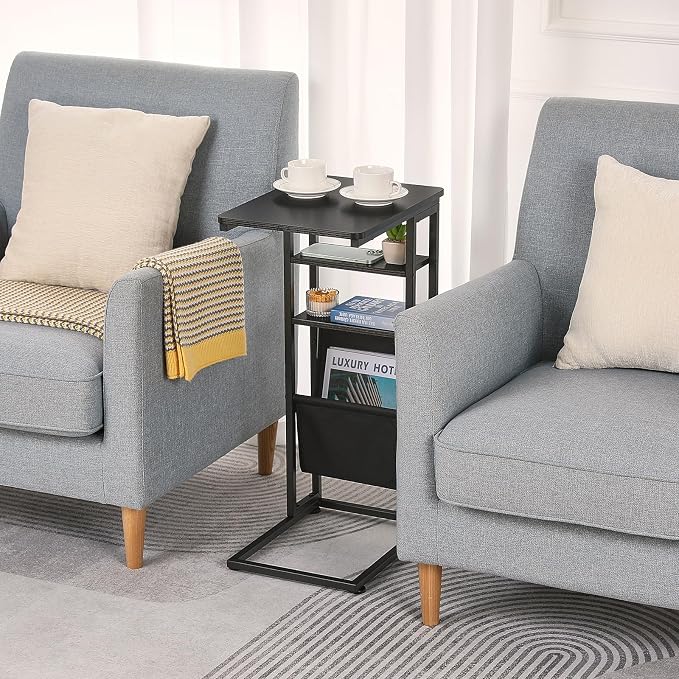 C Shaped End Table 28" 3-Tier C Table - Image 8