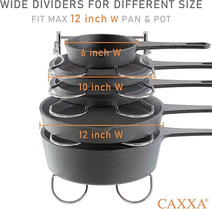 CAXXA Heavy Duty Pan Rack, Pot Lid Rack, Kitchen Cabinet Pantry Cookware - Image 3
