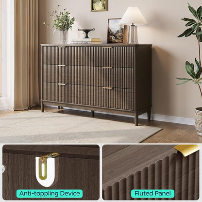 LINSY Fluted Dresser for Bedroom - Image 4