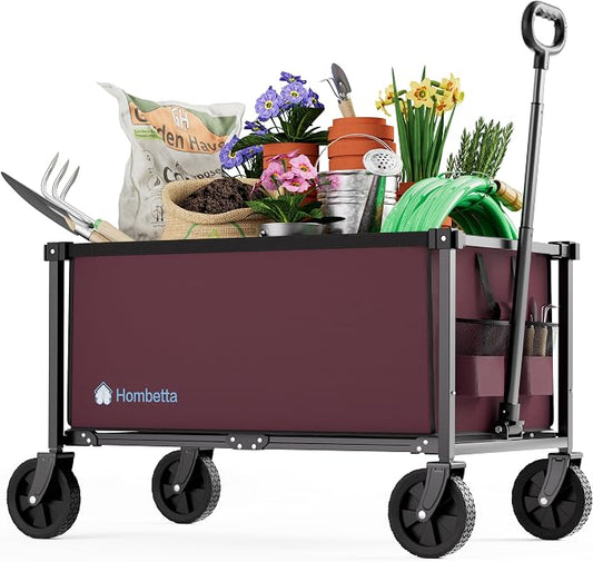 29.3" Collapsible Wagon Cart, 150L Heavy Duty Folding Utility Wagon by Hombetta