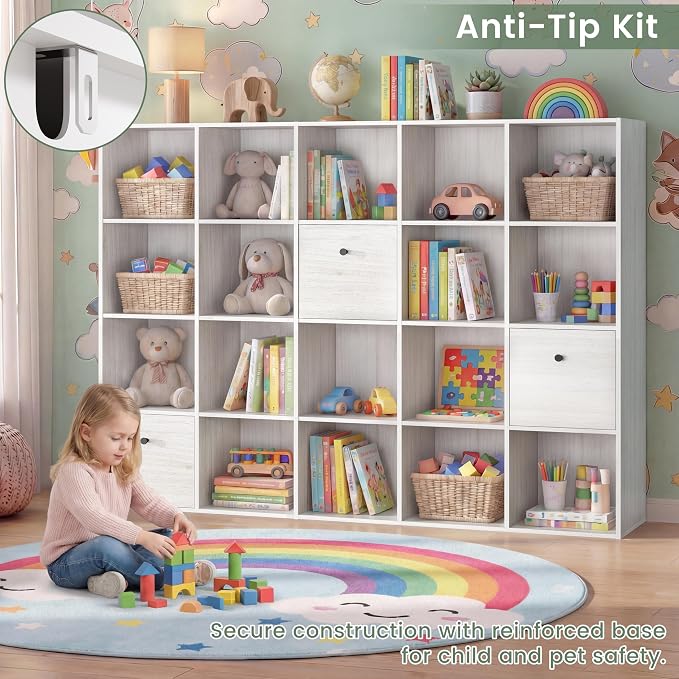 20 Cube Organizer Shelf, Storage Book Shelf Set, Freestanding Bookcase Bundle - Image 7