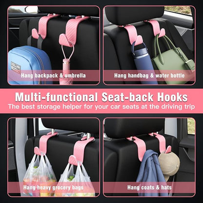 Amooca Car Seat Headrest Hook 4 Pack Hanger Universal Vehicle Car Storage - Image 4