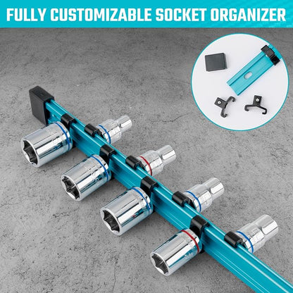 DURATECH Socket Organizer, 3/8-Inch Aluminum Alloy Socket Holder, Heavy Duty - Image 4
