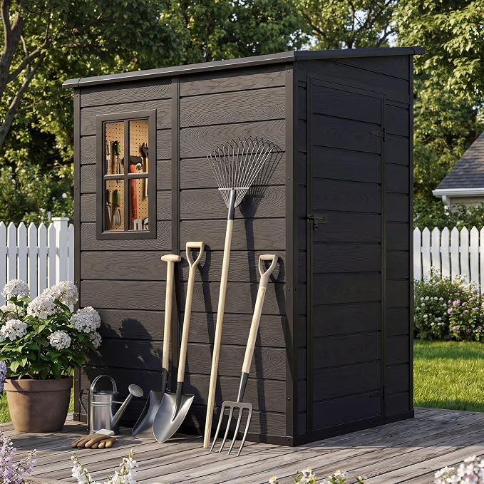 DWVO 5x4 FT Resin Outdoor Storage Shed - Image 6