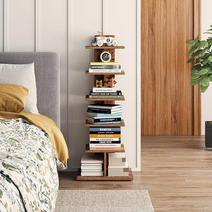 TUTOTAK Book Shelf, Narrow Spine Bookshelf, 6-Tier Bookcase - Image 3