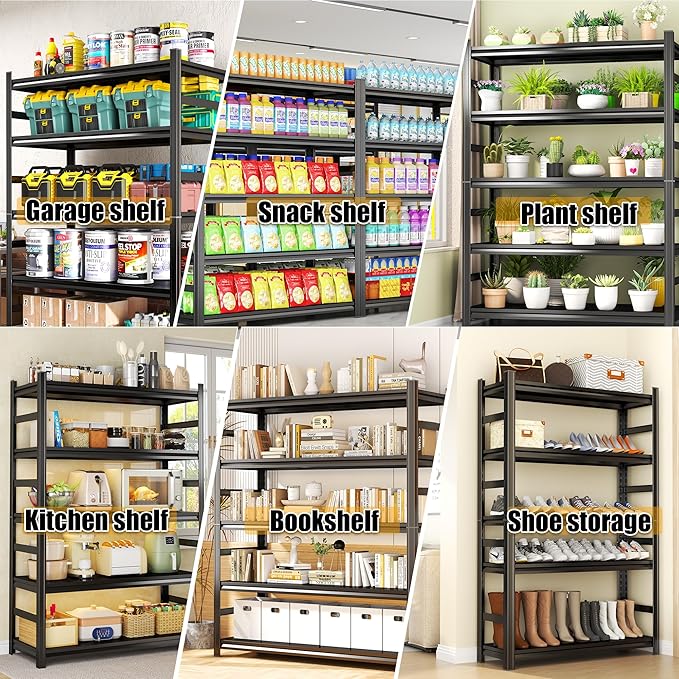 Storage Shelves, Garage Metal Shelving Unit, Adjustable, Double-Layer Column - Image 8