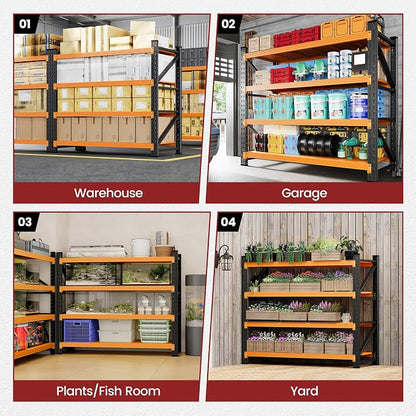 48" Wide Storage Shelves, 2000LBS Garage Shelving Heavy Duty, Standing Shelf - Image 7