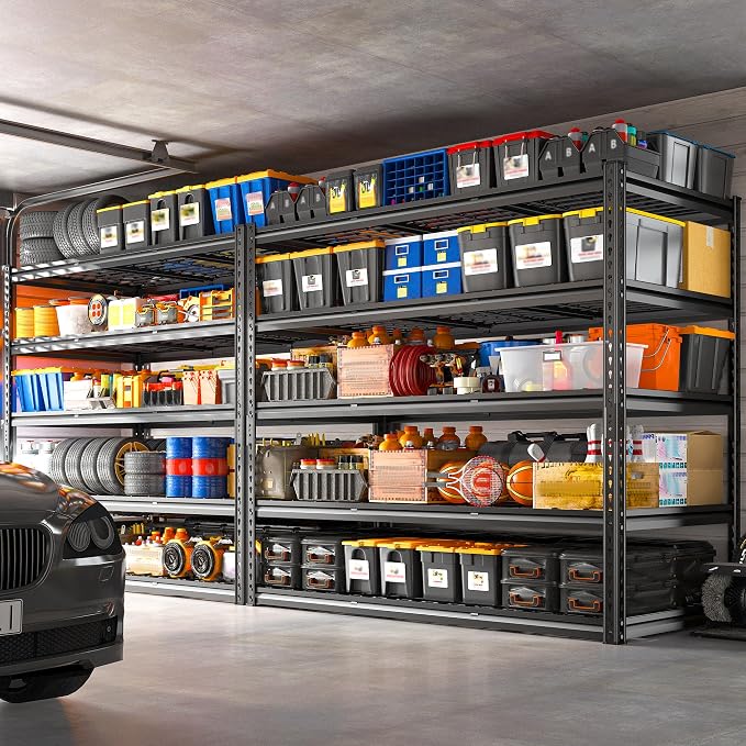 REIBII 55" W Garage Shelving, Storage Shelves Load 3000LBS, 5 Tier Adjustable - Image 2