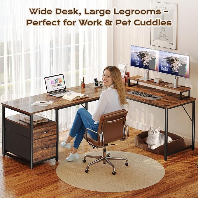 PRAISUN 63 Inch L Shaped Desk - Image 7