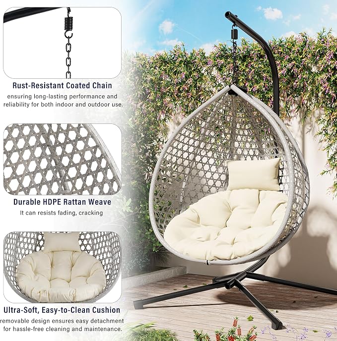 SOFTSEA Outdoor Wicker Egg Chair - Image 4