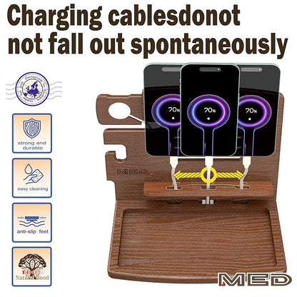 MED Wood Phone Docking Station – Nightstand Desk Organizer - Image 6
