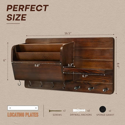 Rebee Vision Pine Wood Key Holder Wall Mount - Image 2
